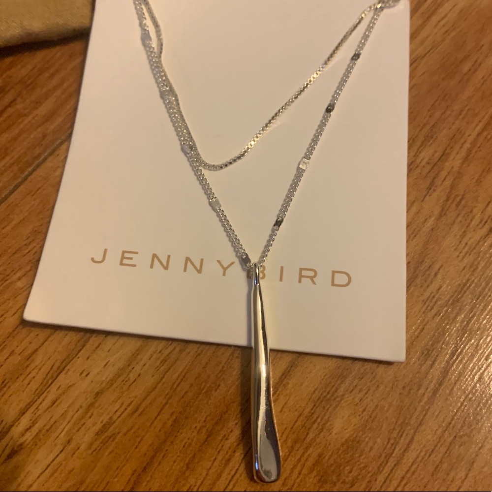 JENNY BIRD long silver pendant necklace NEW